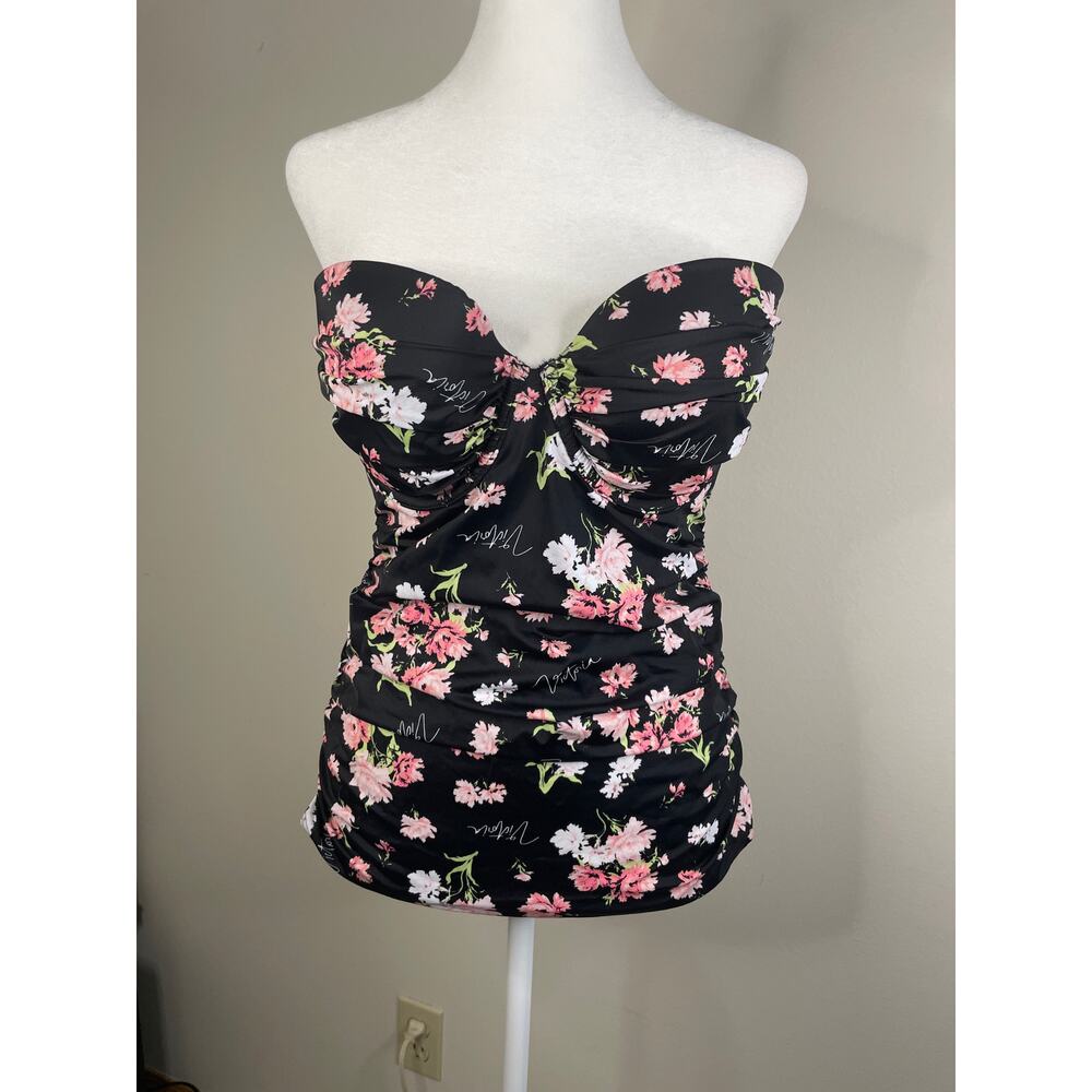 Victoria’s Secret Floral Black One-Piece tankini top, 38C